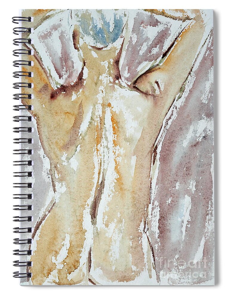 Woman Spiral Notebook featuring the painting Nude by Michal Boubin