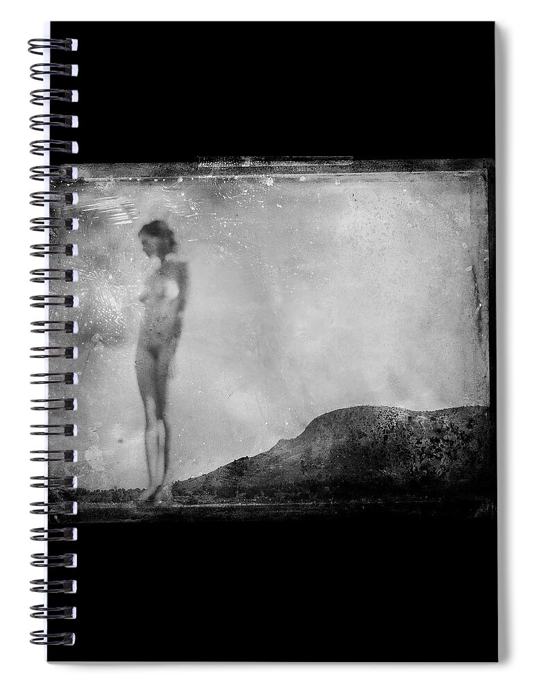 Female Spiral Notebook featuring the photograph Nude on the Fence, Galisteo by Jennifer Wright
