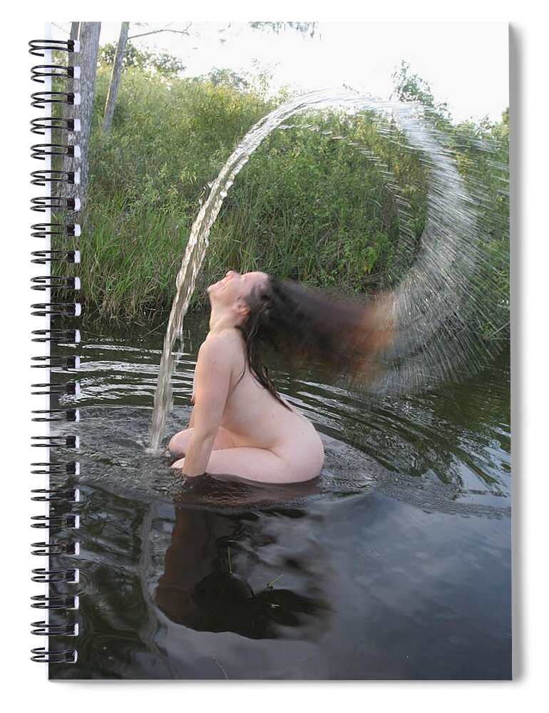Nude Waterfall Florida Everglades Lucky Cole Spiral Notebook featuring the photograph Nude Waterfall by Lucky Cole