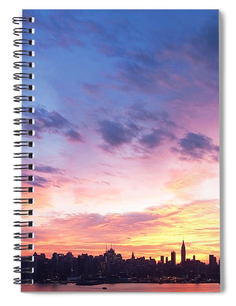 New York Dawn Spiral Notebook featuring the photograph NY Skyline Dawn Delight by Regina Geoghan