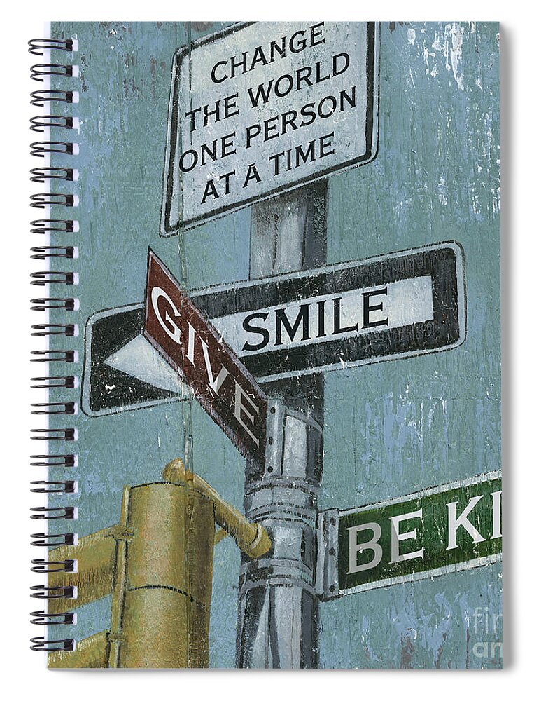 Vintage Spiral Notebook featuring the painting NYC Inspiration 1 by Debbie DeWitt