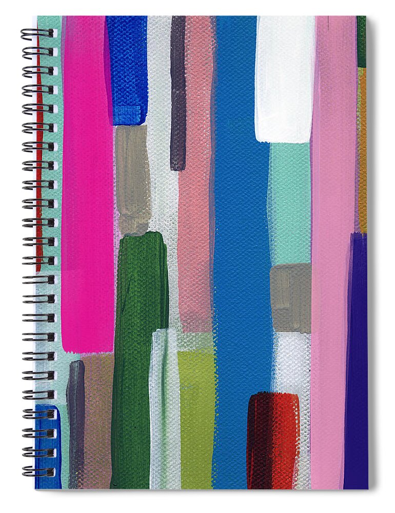 Abstract Painting Spiral Notebook featuring the painting Nyhaven 2- Abstract Painting by Linda Woods