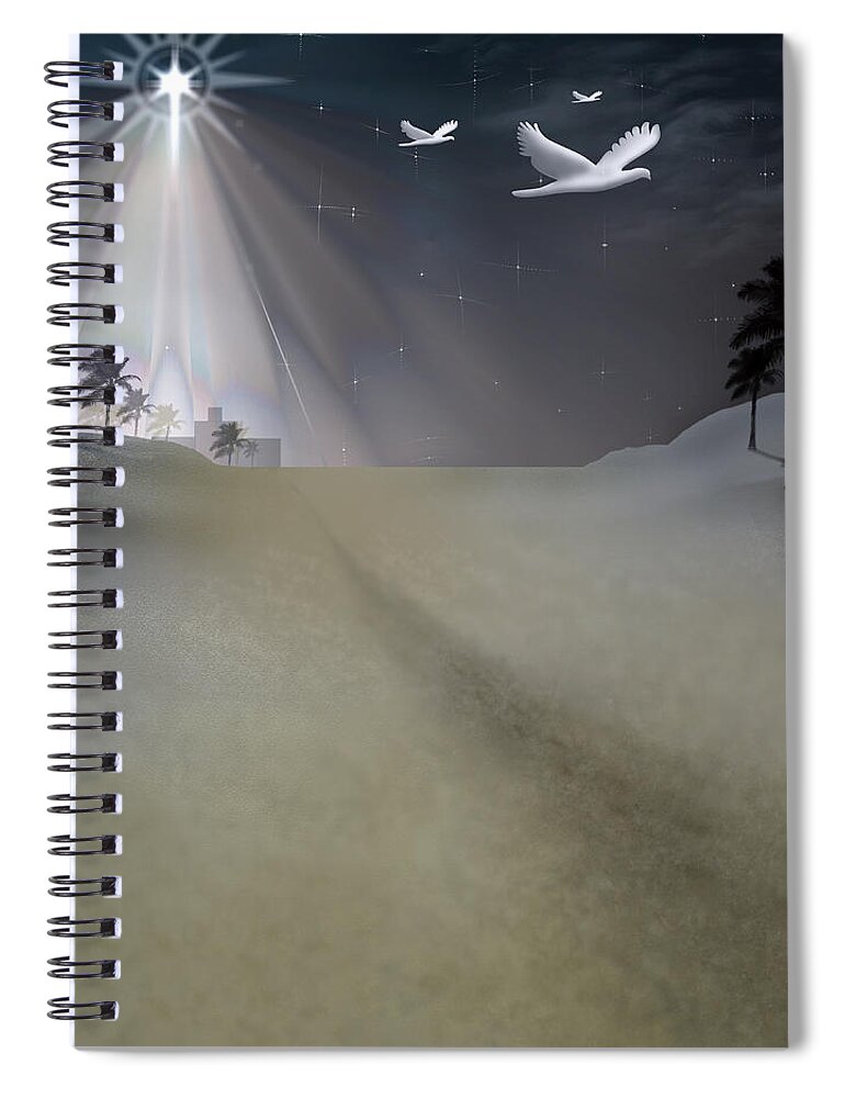 Brian Wallace Spiral Notebook featuring the digital art O Little Town by Brian Wallace