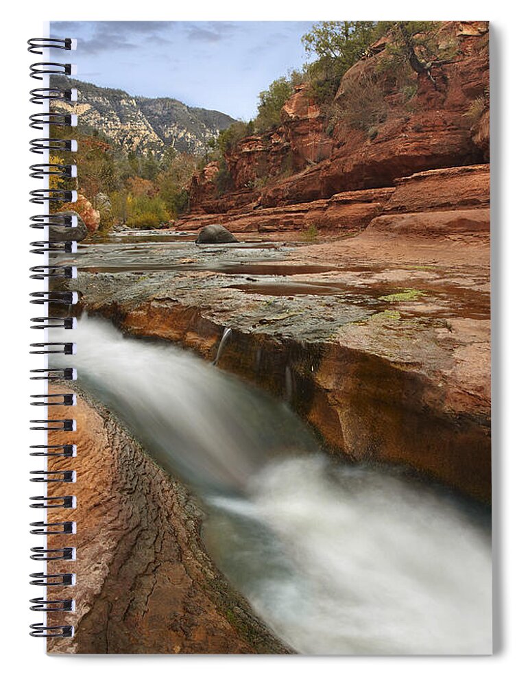 00438935 Spiral Notebook featuring the photograph Oak Creek In Slide Rock State Park by Tim Fitzharris