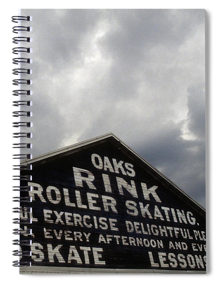 Color Spiral Notebook featuring the photograph Oaks Skating Rink by Frank DiMarco