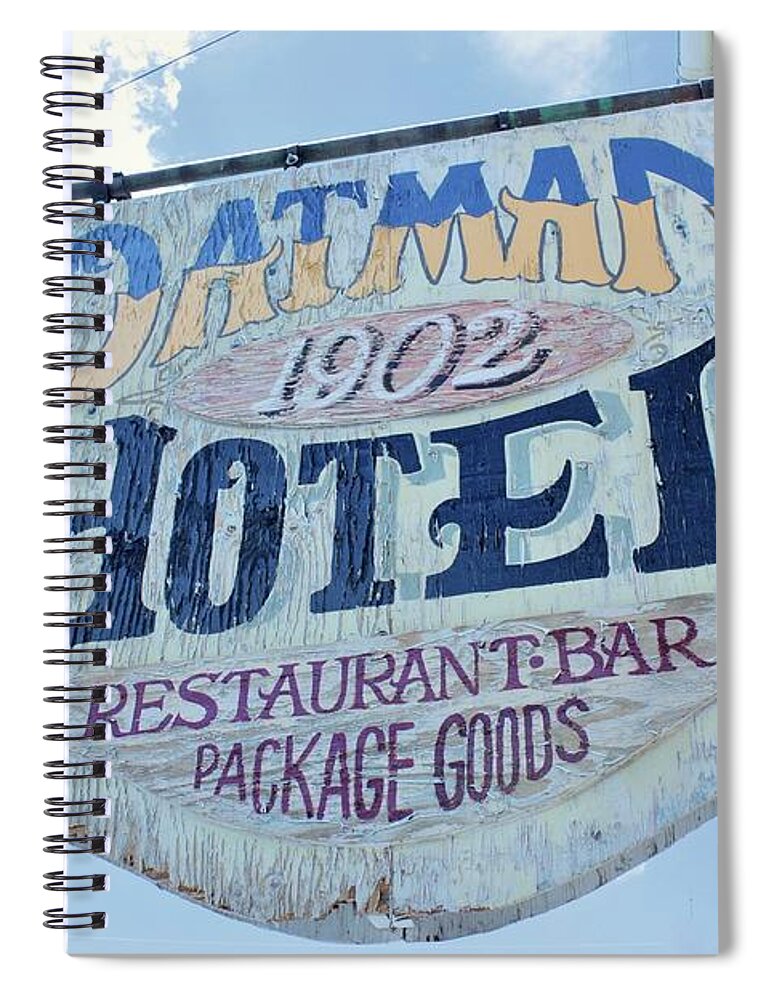 Worn Signage Spiral Notebook featuring the photograph Oatman Hotel by Marcia Breznay
