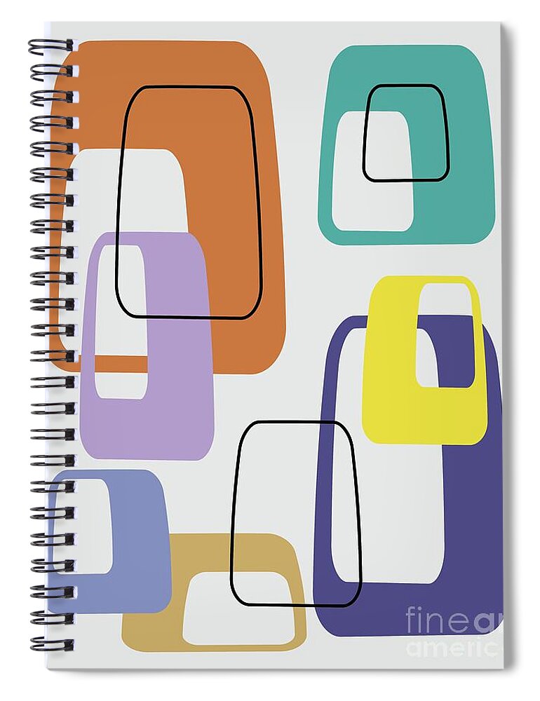  Spiral Notebook featuring the digital art Oblongs on Grey for Jeff 2 by Donna Mibus