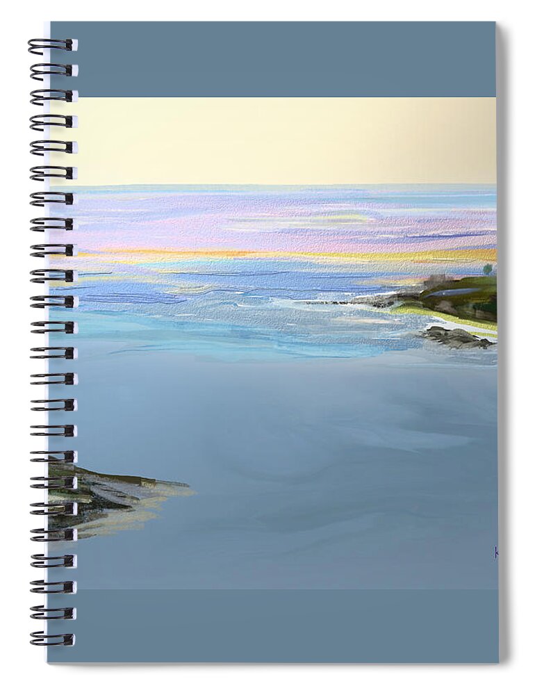 Ocean Spiral Notebook featuring the digital art Ocean 2 by Kae Cheatham