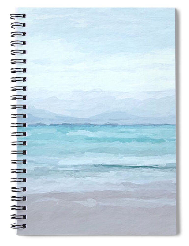 Ocean Beach abstract watercolor Spiral Notebook by Anthony Fishburne -  Pixels