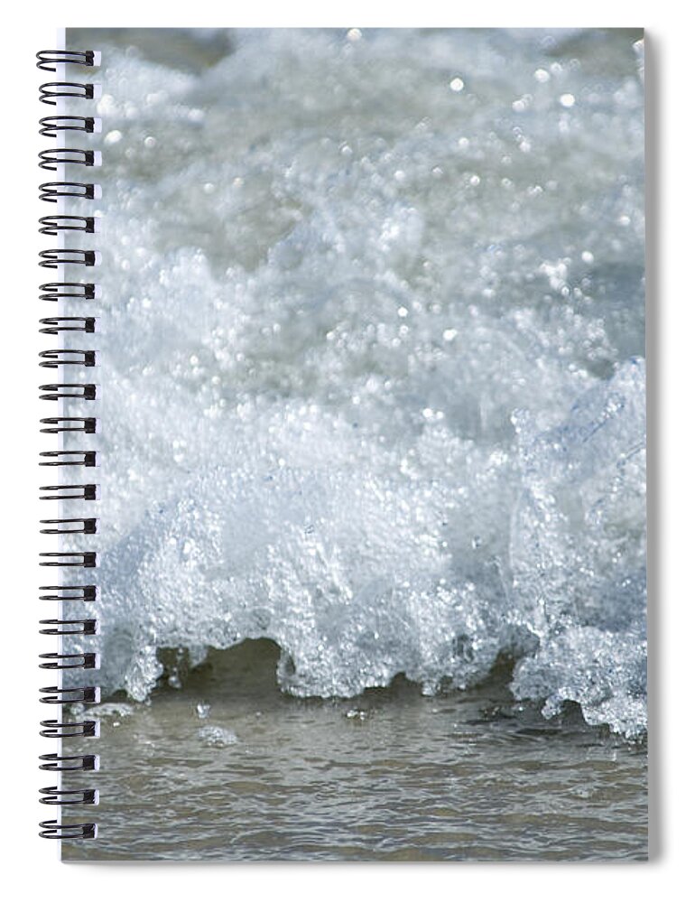 Ocean Spiral Notebook featuring the photograph Ocean Edge Bubbles by Brian Green