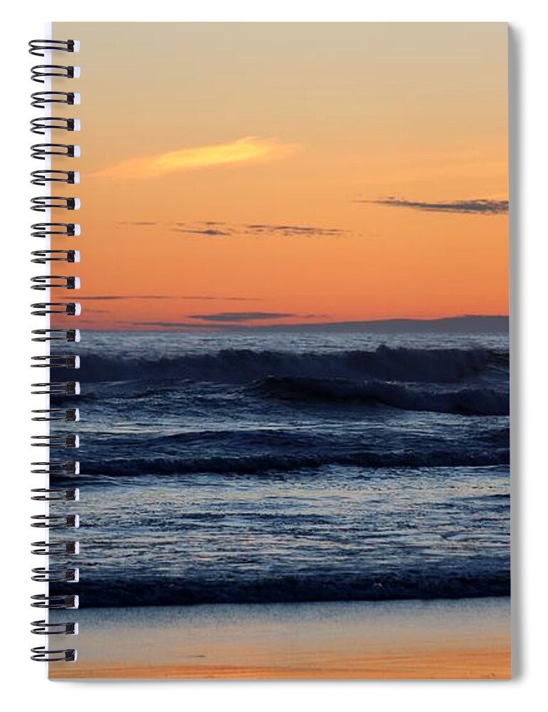 Ocean Sunset Spiral Notebook featuring the photograph Ocean Sunset at Cape Disappointment State Park by Christy Pooschke