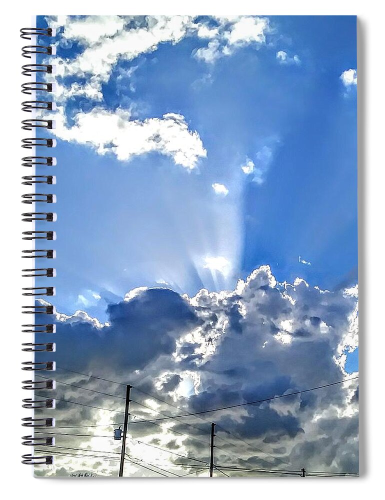 Blue Sky.autumn.florida Gulf Coast Clouds Spiral Notebook featuring the photograph October Florida Sky by Suzanne Berthier