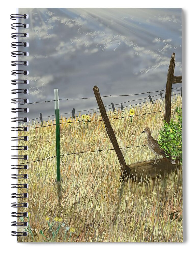 Washington Spiral Notebook featuring the digital art Odd Post by Troy Stapek