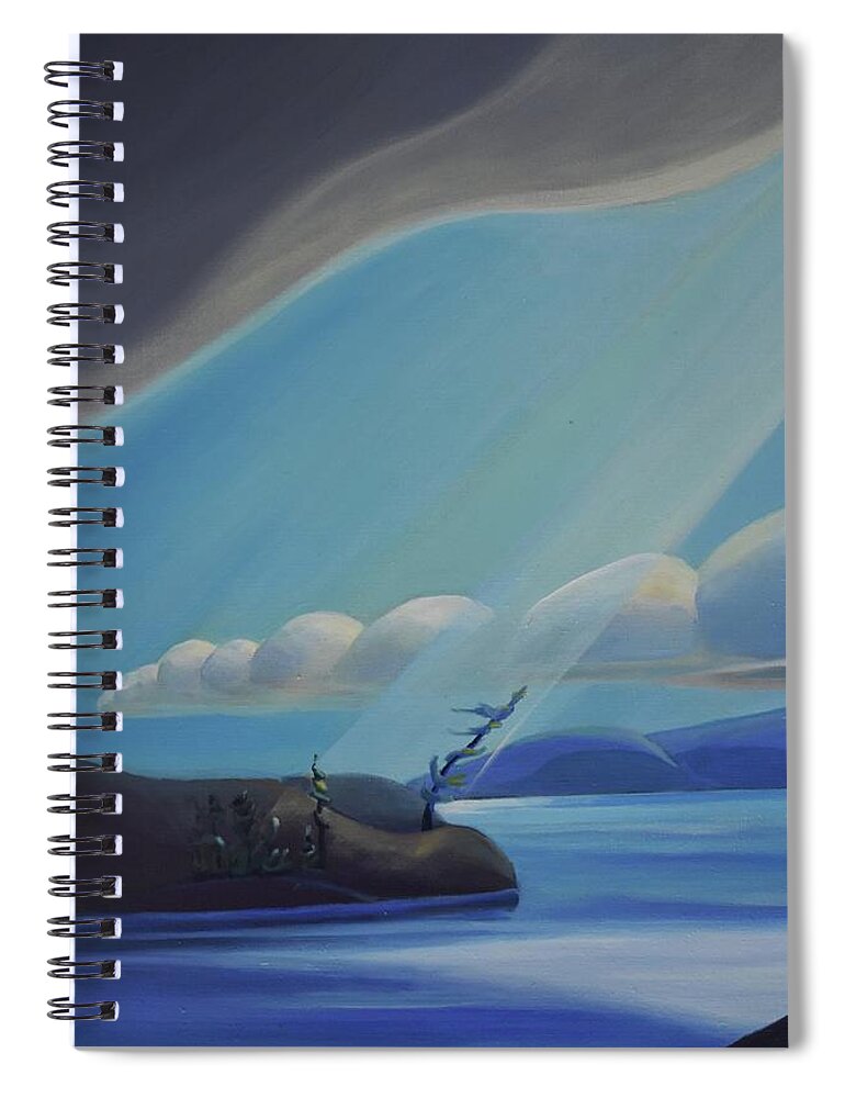 Triptych Spiral Notebook featuring the painting Ode to the North II - Left Panel by Barbel Smith