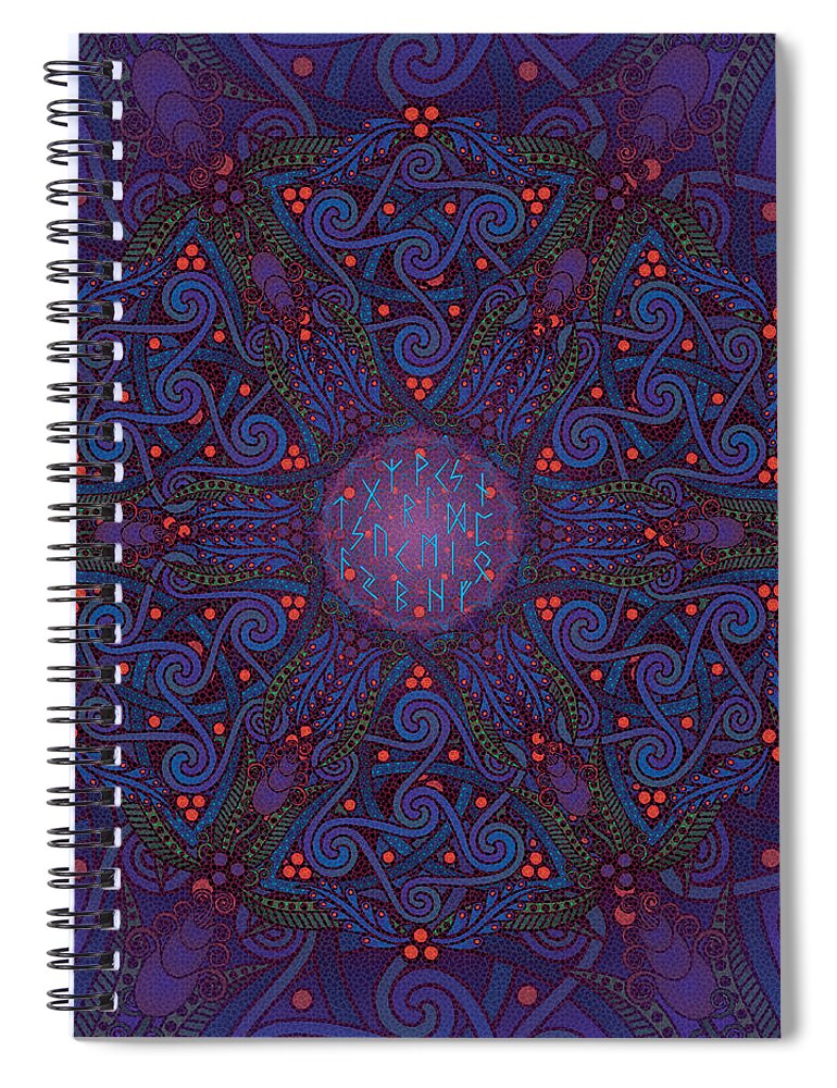 Odin Spiral Notebook featuring the digital art Odin's Dreams by Celtic Artist Angela Dawn MacKay