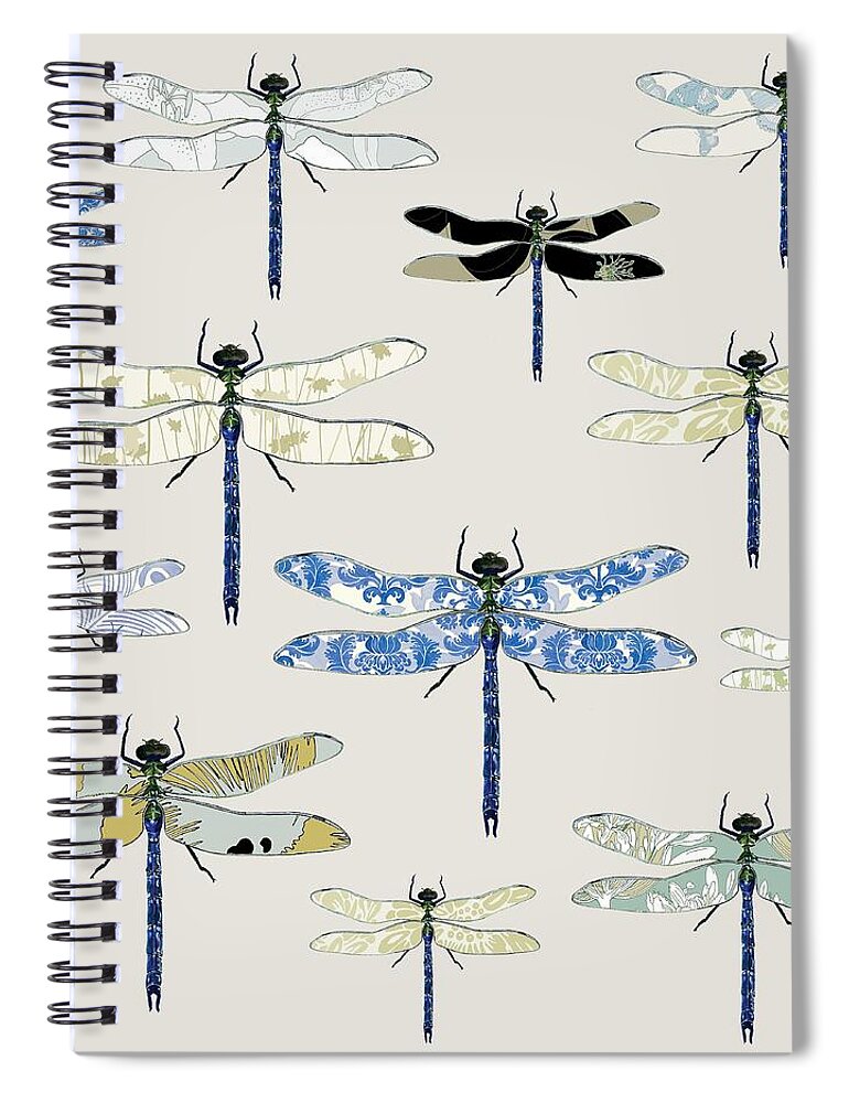 Dragonflies Spiral Notebook featuring the digital art Odonata by Sarah Hough