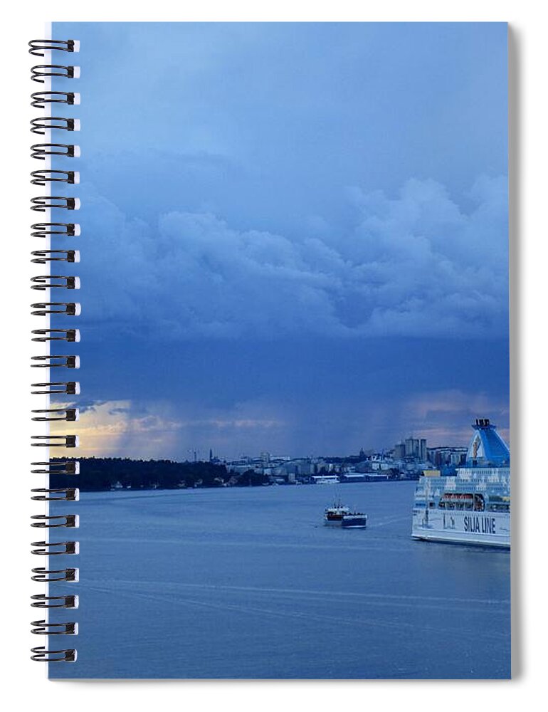 Boat Spiral Notebook featuring the photograph Off to another country by Rosita Larsson