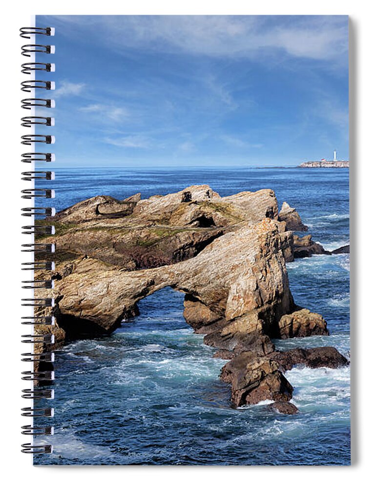 Ocean Photography Spiral Notebook featuring the photograph Offshore Rocks on the Mendocino Coast by Kathleen Bishop