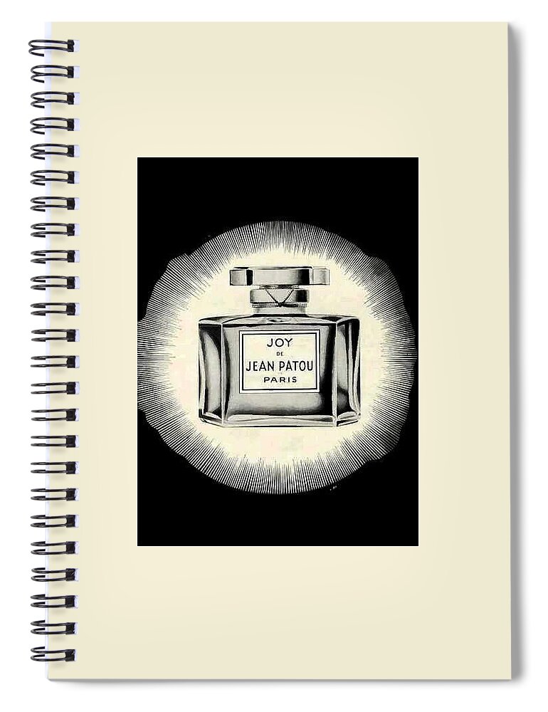 Vintage Perfume Spiral Notebook featuring the digital art Oh Joy by Kim Kent