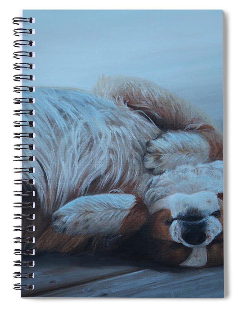 Dog Spiral Notebook featuring the painting Dog Gone Tired by Tammy Taylor