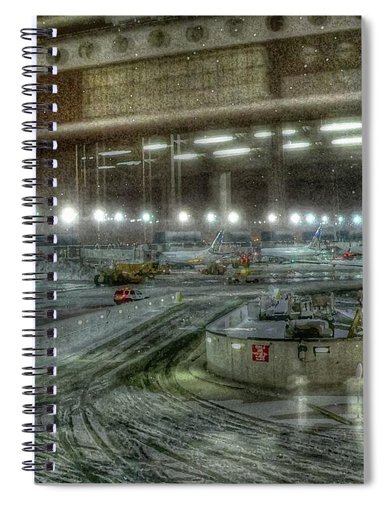 Ohare Airport Spiral Notebook featuring the photograph O'Hare Winter by David Bearden