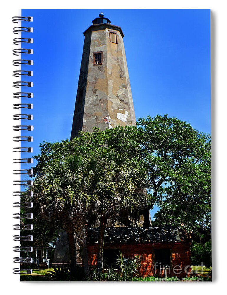 Bald Head Island Spiral Notebook featuring the photograph Old Baldy Lighthouse by Amy Lucid