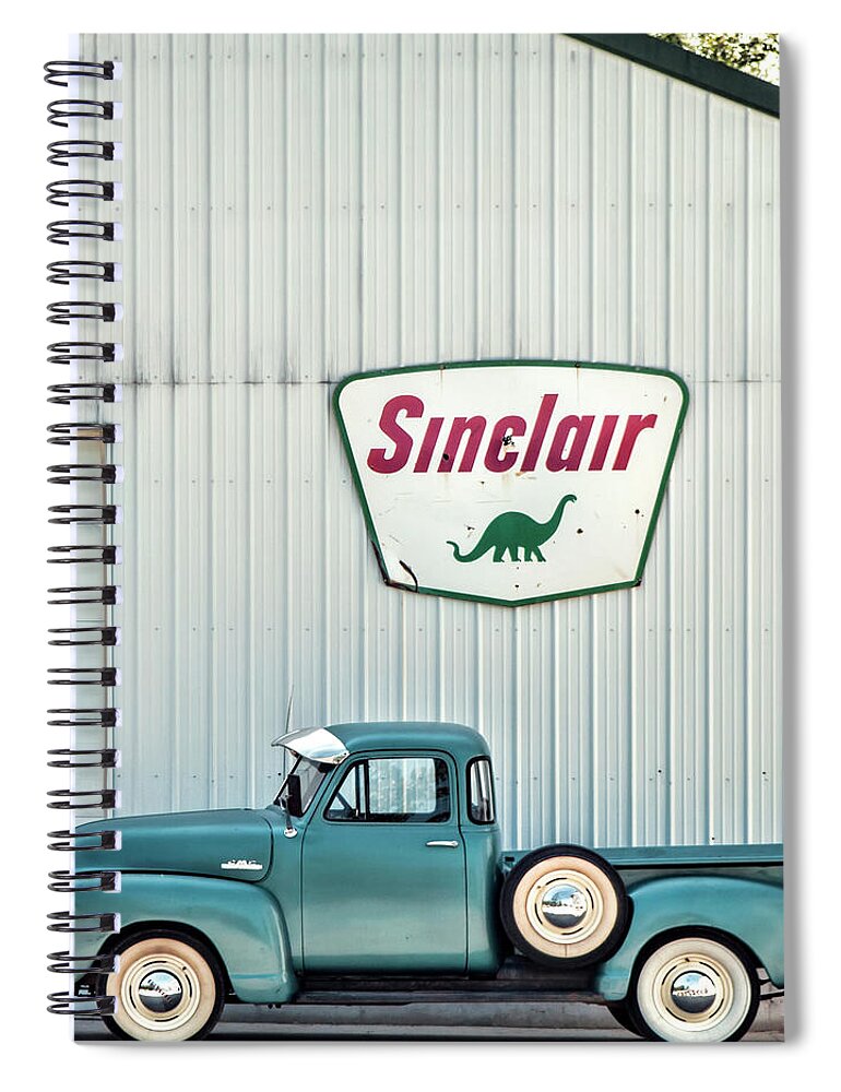 Chevy Spiral Notebook featuring the photograph Old Blue by Heather Applegate
