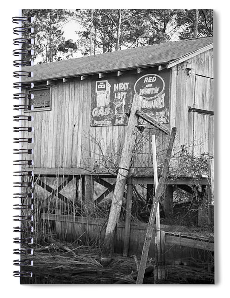 Old Spiral Notebook featuring the photograph Old Boat House by Bob Decker