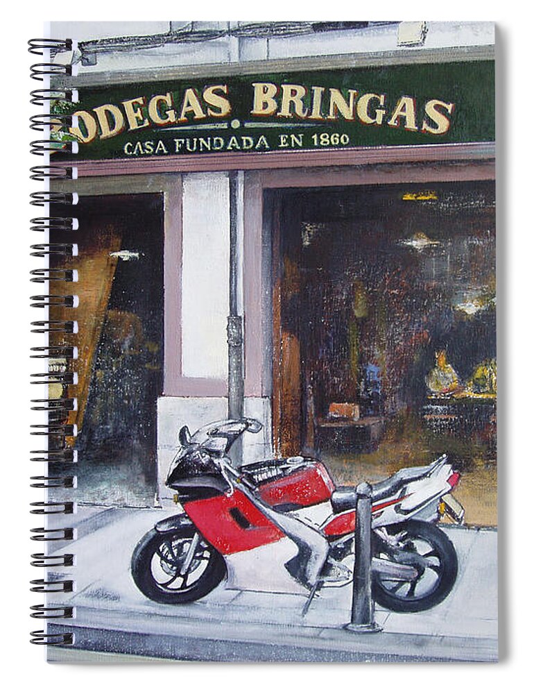 Bodegas Bringas Spiral Notebook featuring the painting Old bodegas Bringas by Tomas Castano