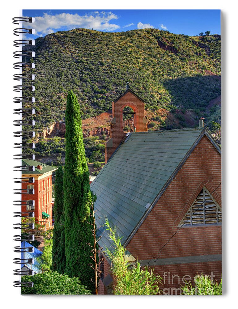 Nature Spiral Notebook featuring the photograph Old Church in Bisbee by Charlene Mitchell