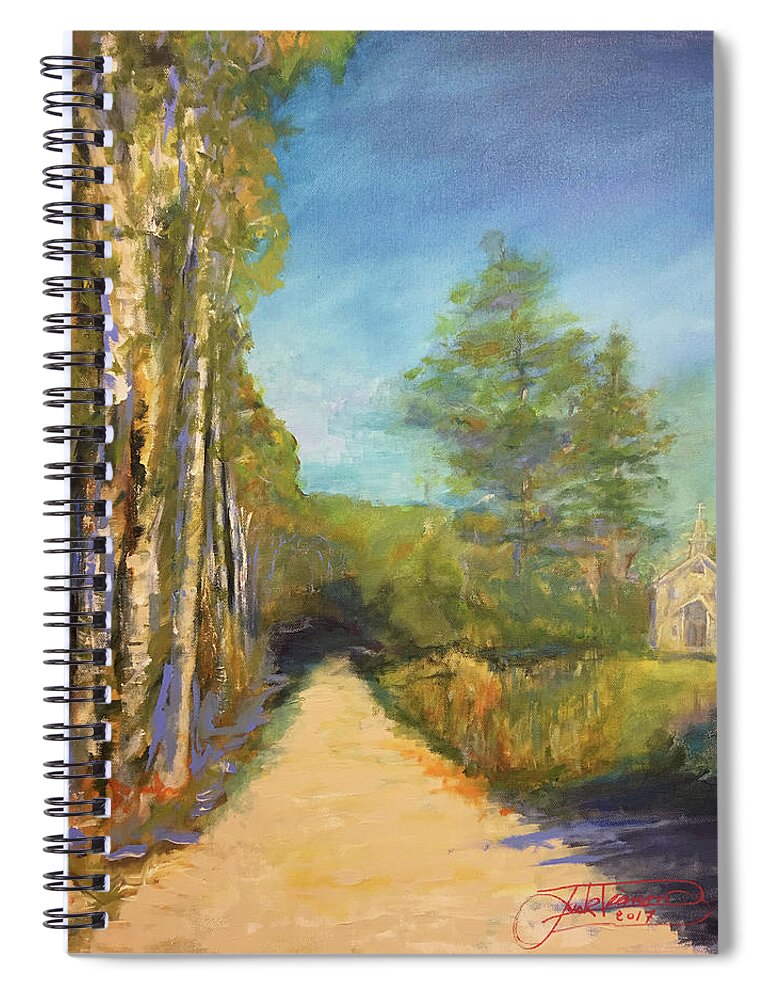 Painting Spiral Notebook featuring the painting Old Country Church by Jack Diamond