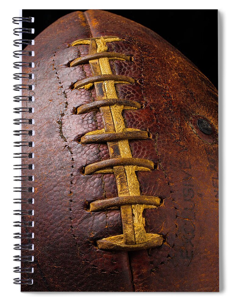 Old Spiral Notebook featuring the photograph Old Football Close Up by Garry Gay