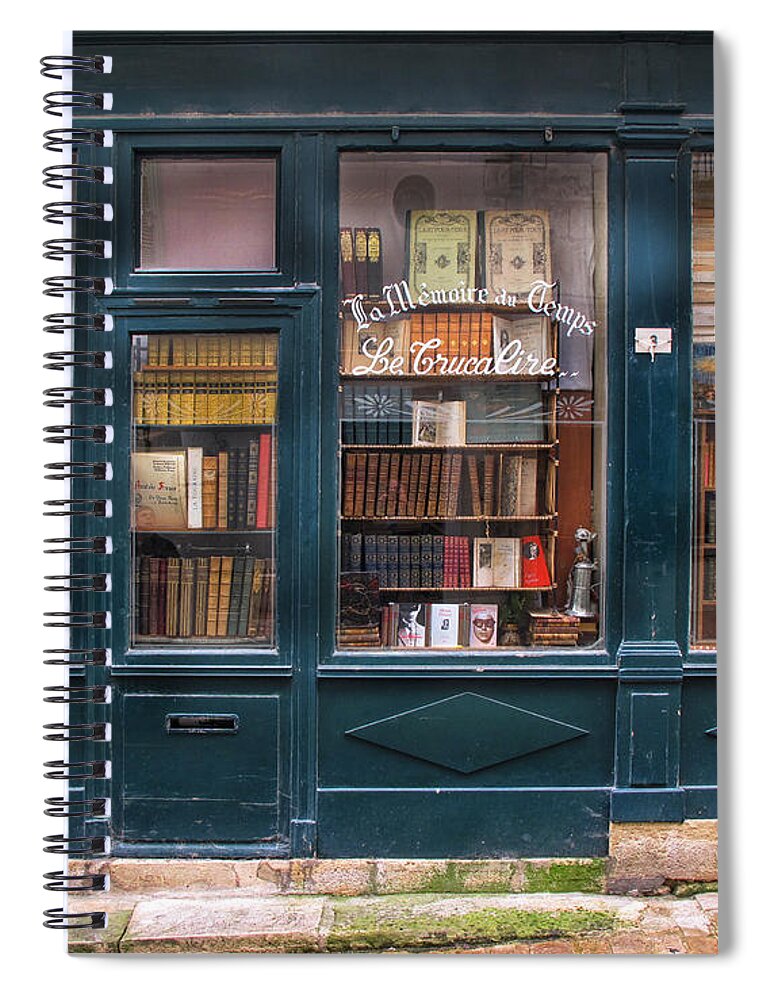 Book Spiral Notebook featuring the photograph Old French Bookshop by Dave Mills