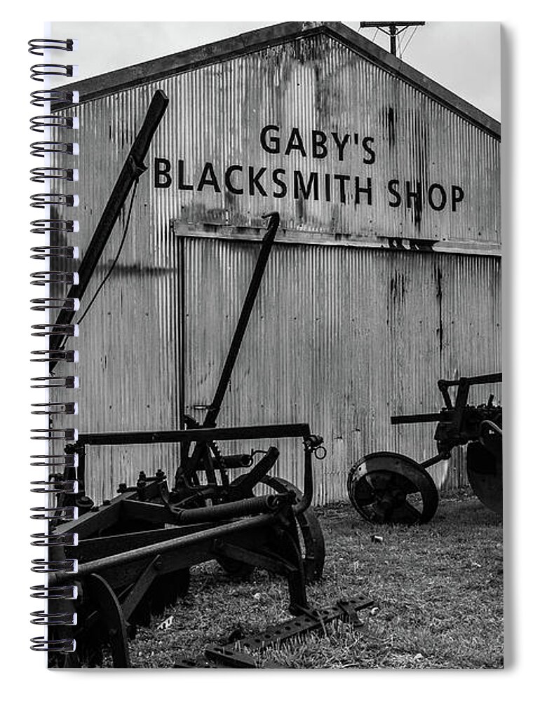 Blacksmith Spiral Notebook featuring the photograph Old Frisco Blacksmith Shop by Nicole Lloyd