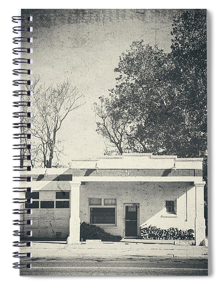 Old Building Spiral Notebook featuring the photograph Old Gas Station on Highway 81 by Toni Hopper