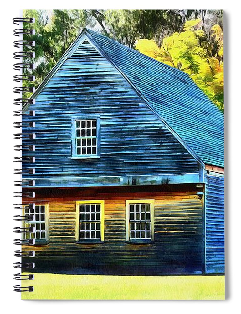 Iron Mill Spiral Notebook featuring the digital art Old Historical home from early 1600s by Lilia S
