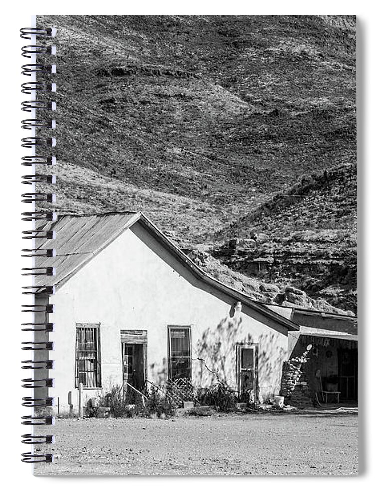 Shafter Spiral Notebook featuring the photograph Old House and Foothills by SR Green