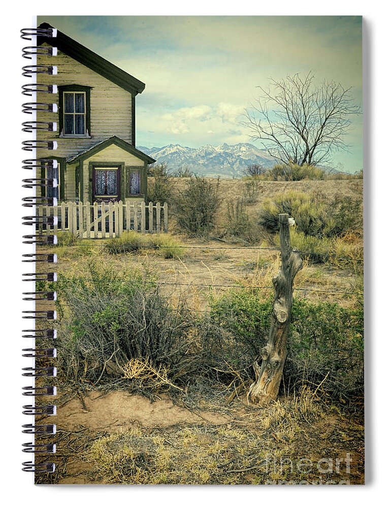 House Spiral Notebook featuring the photograph Old House Near Mountians by Jill Battaglia