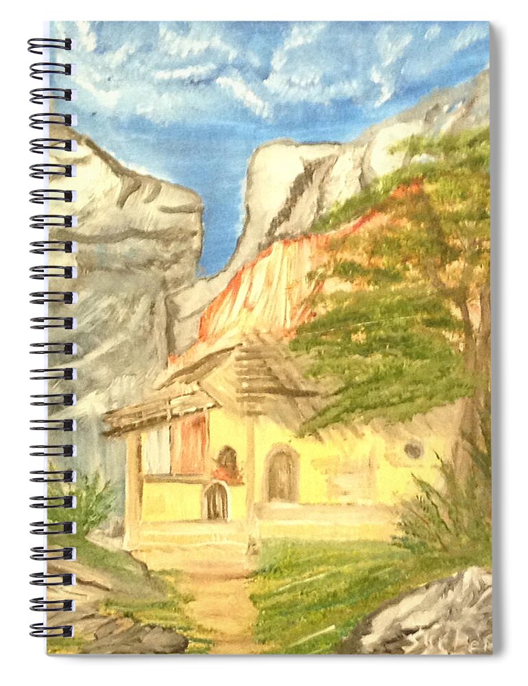House Spiral Notebook featuring the painting Old House by Suzanne Surber