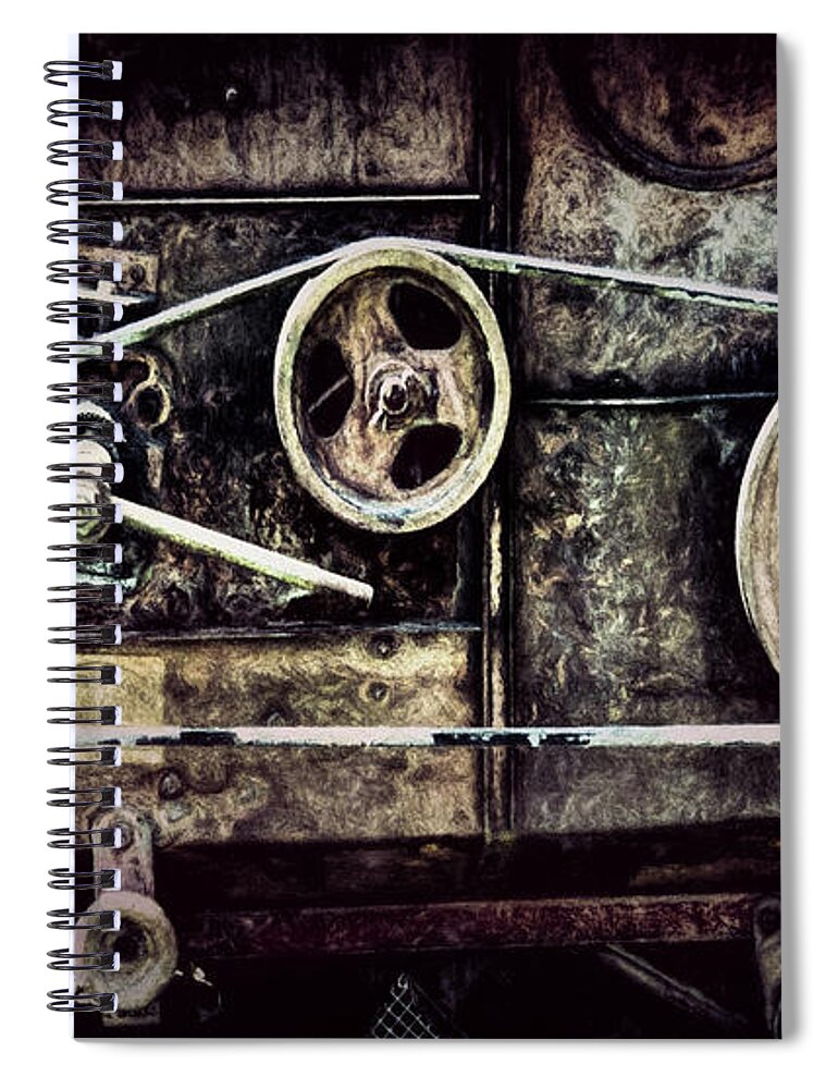 Pat Cook Spiral Notebook featuring the photograph Old Machine by Pat Cook