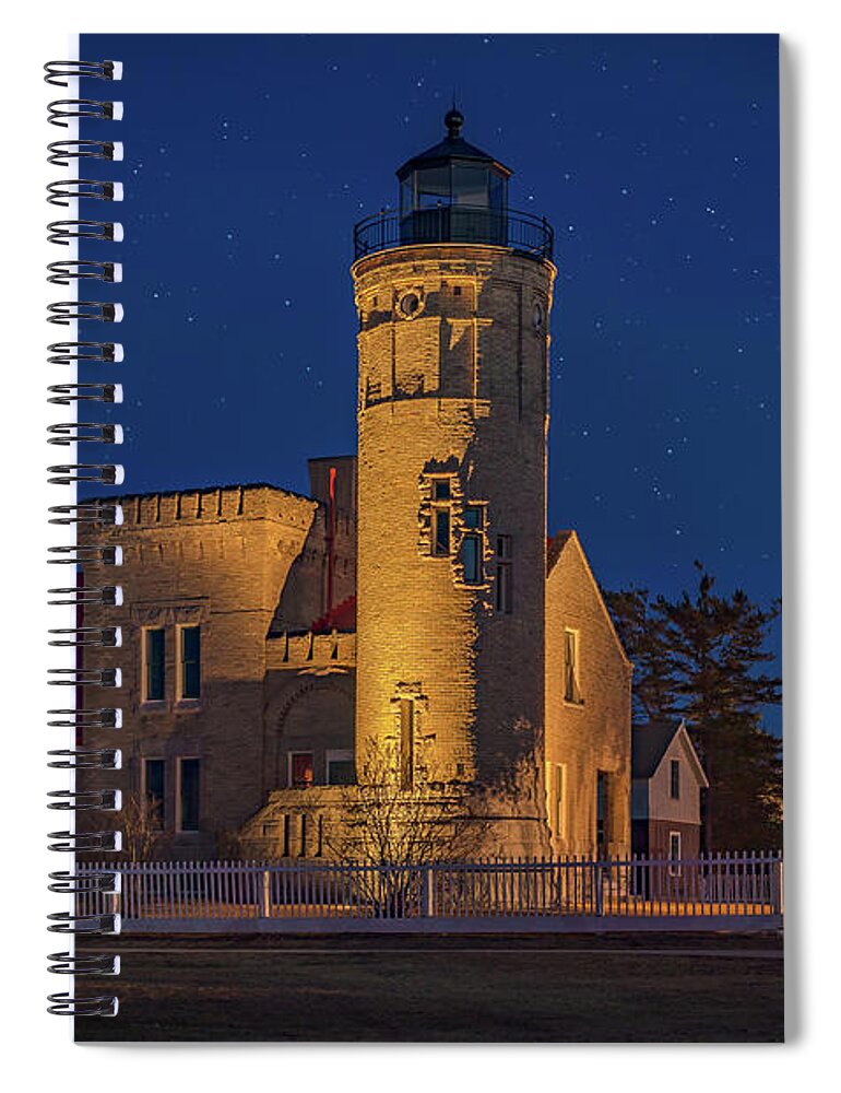 Mackinaw Spiral Notebook featuring the photograph Old Mackinac Point Lighthouse by Gary McCormick