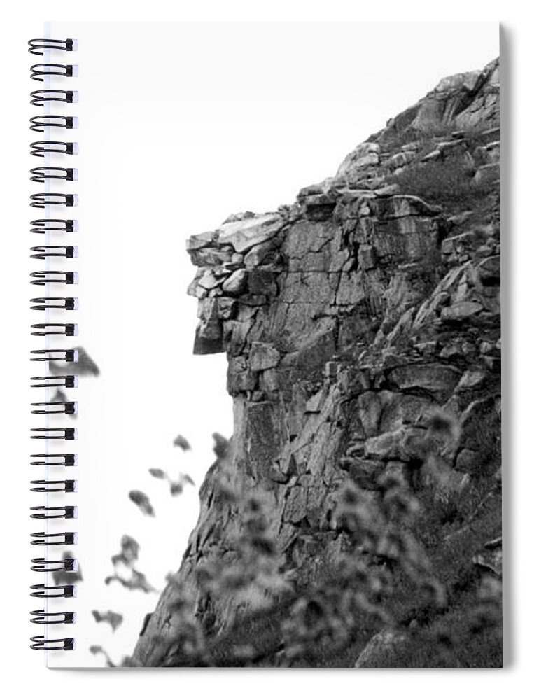Old Man In The Mountain Spiral Notebook featuring the photograph Old Man in the Mountain by Greg Fortier