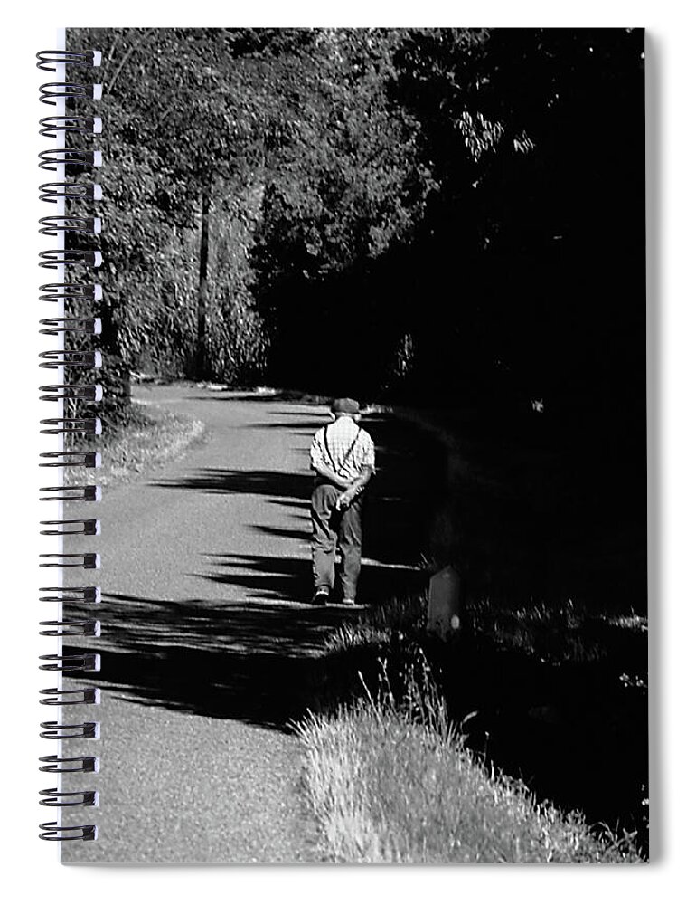 Art Spiral Notebook featuring the photograph Old Man on a Walk by Frank DiMarco