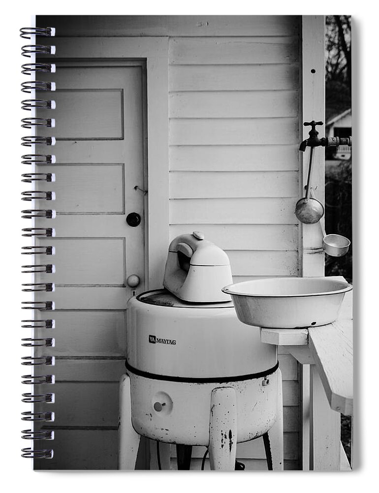 Spiral Notebook featuring the photograph Old Maytag Washer by Rodney Lee Williams