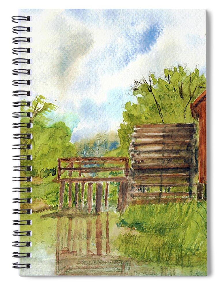 Old Mill Spiral Notebook featuring the painting Old Mill by Barry Jones
