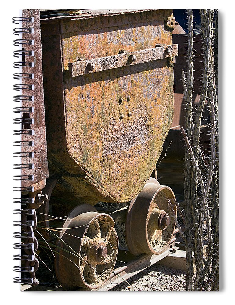Car Spiral Notebook featuring the photograph Old Mining Car by Phyllis Denton
