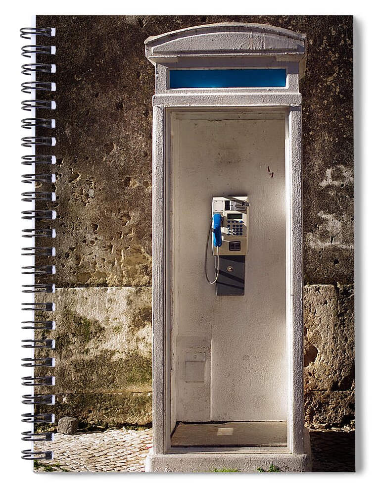 Ancient Spiral Notebook featuring the photograph Old phonebooth by Carlos Caetano