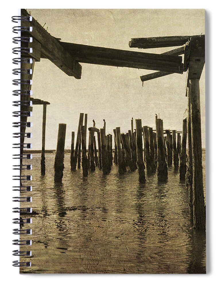 Provincetown Spiral Notebook featuring the photograph Old Provincetown Wharf by David Gordon