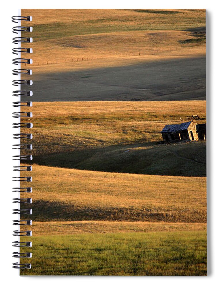 Foothills Spiral Notebook featuring the digital art Old ranch buildings in Alberta by Mark Duffy