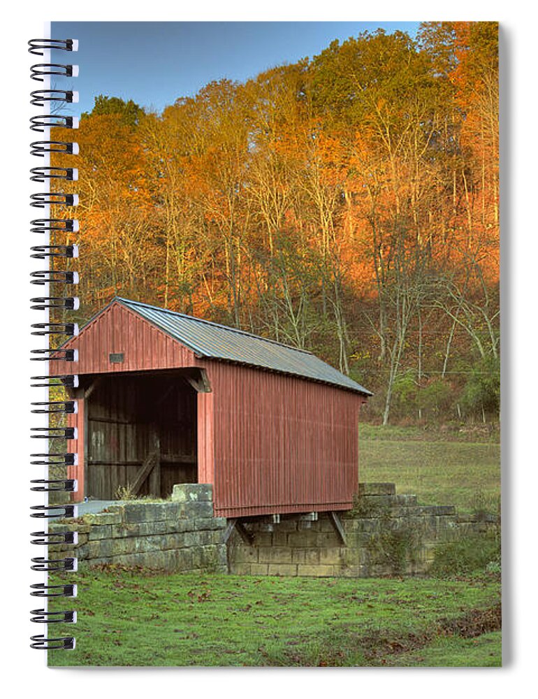 America Spiral Notebook featuring the photograph Old Red or Walkersville Covered Bridge by Jack R Perry